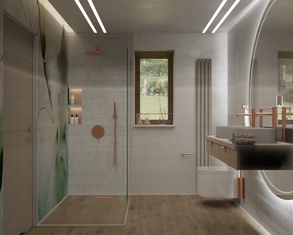 Łazienka w domu jednorodzinnym