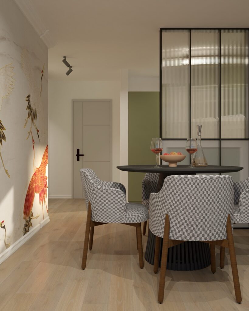 Część dzienna mieszkania w Warszawie