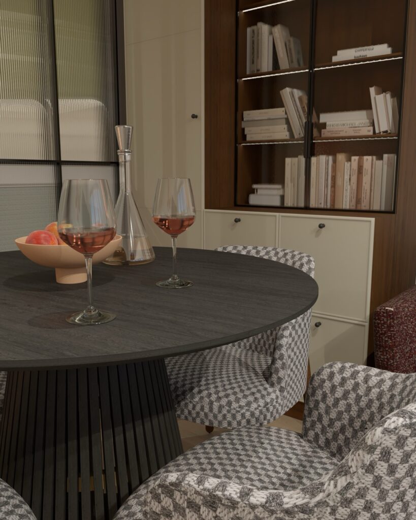 Część dzienna mieszkania w Warszawie