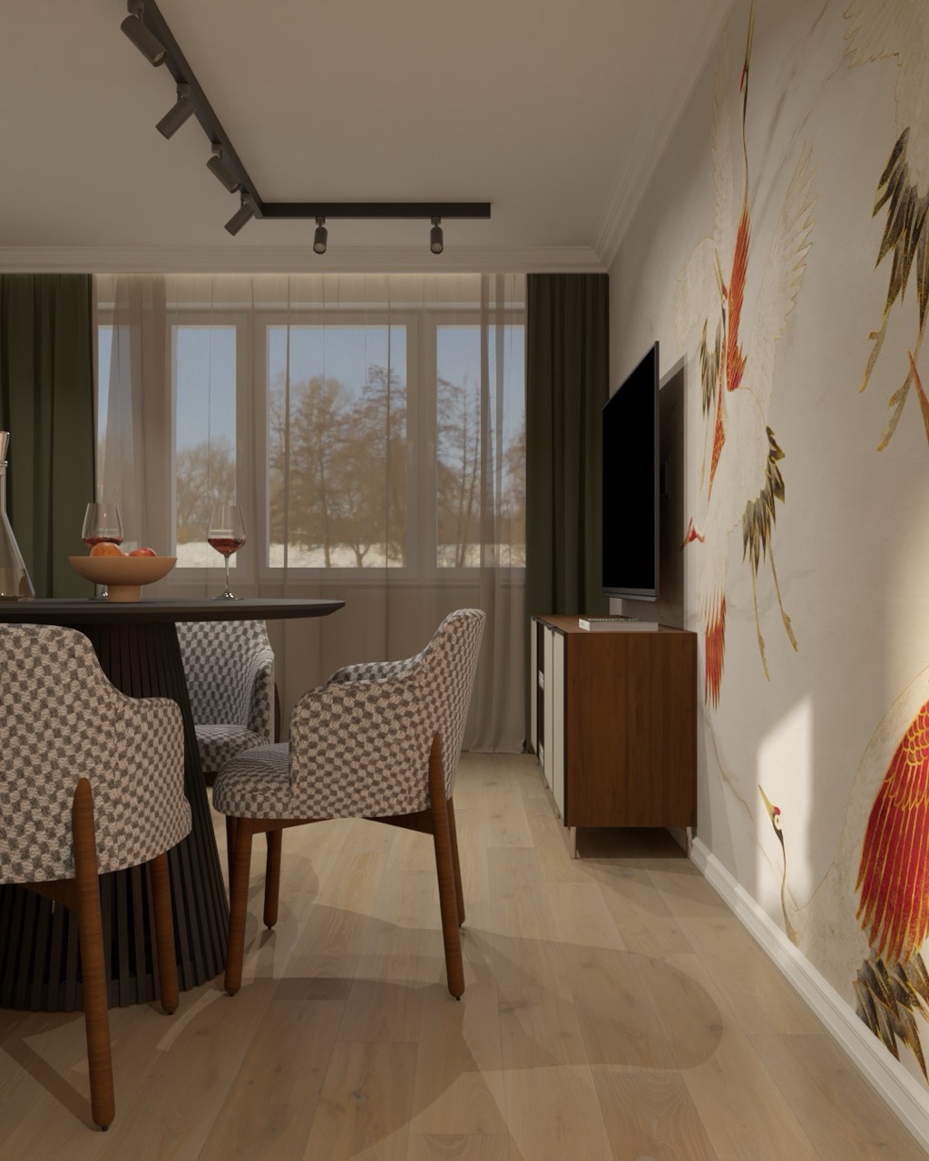 Część dzienna mieszkania w Warszawie